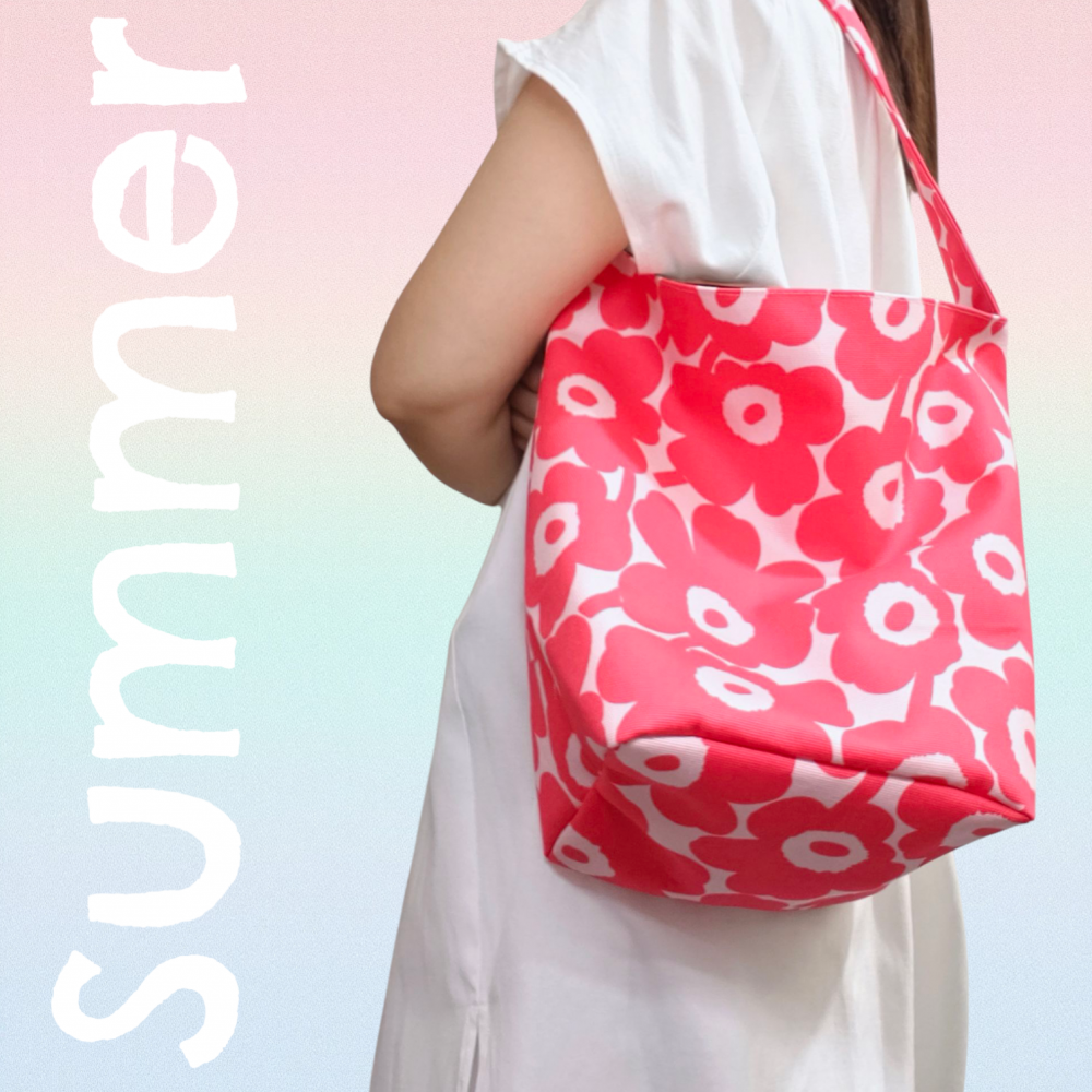 單肩側孭tote bag 桃紅