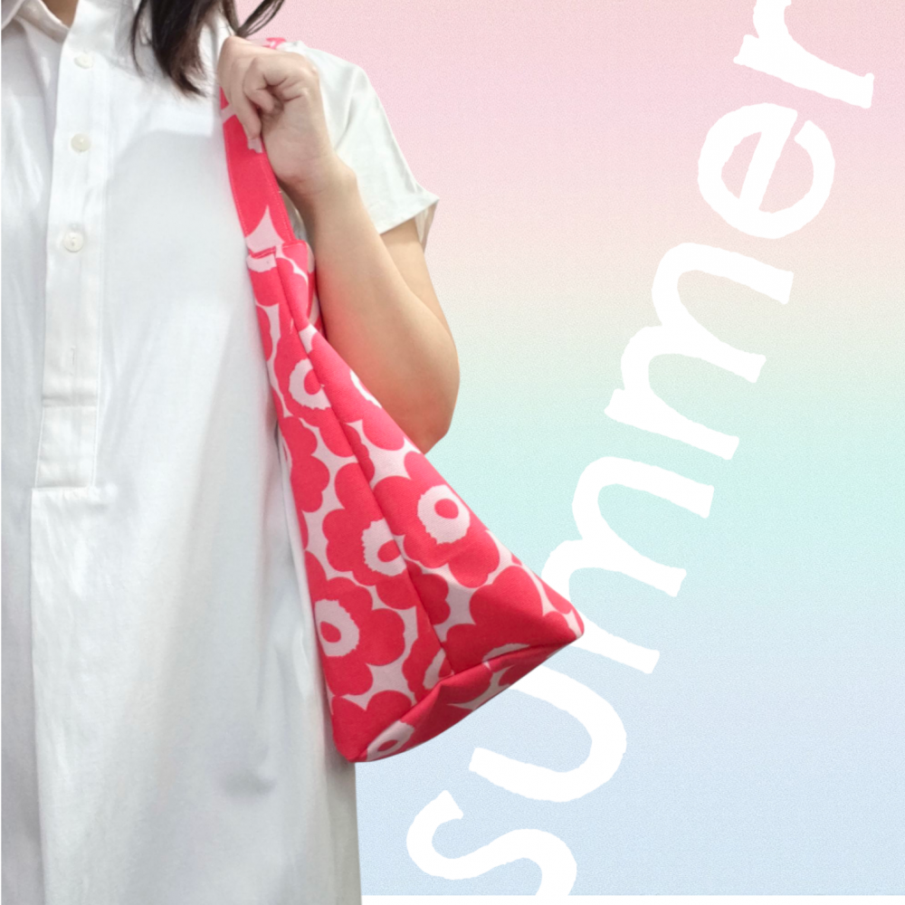 單肩側孭tote bag 桃紅