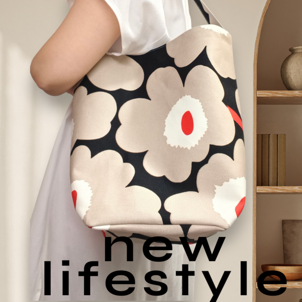 單肩側孭tote bag 米