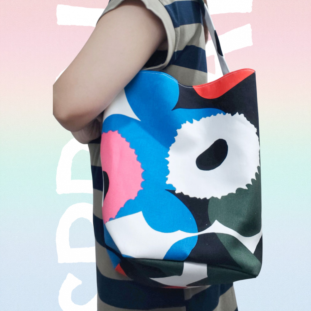 單肩側孭 tote bag 彩花