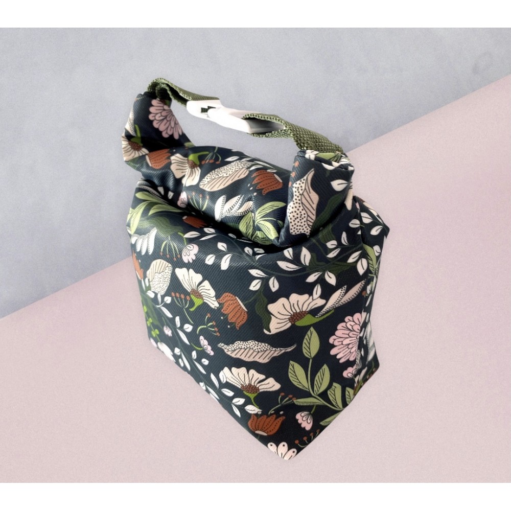 細環保食物袋 - 黑底碎花